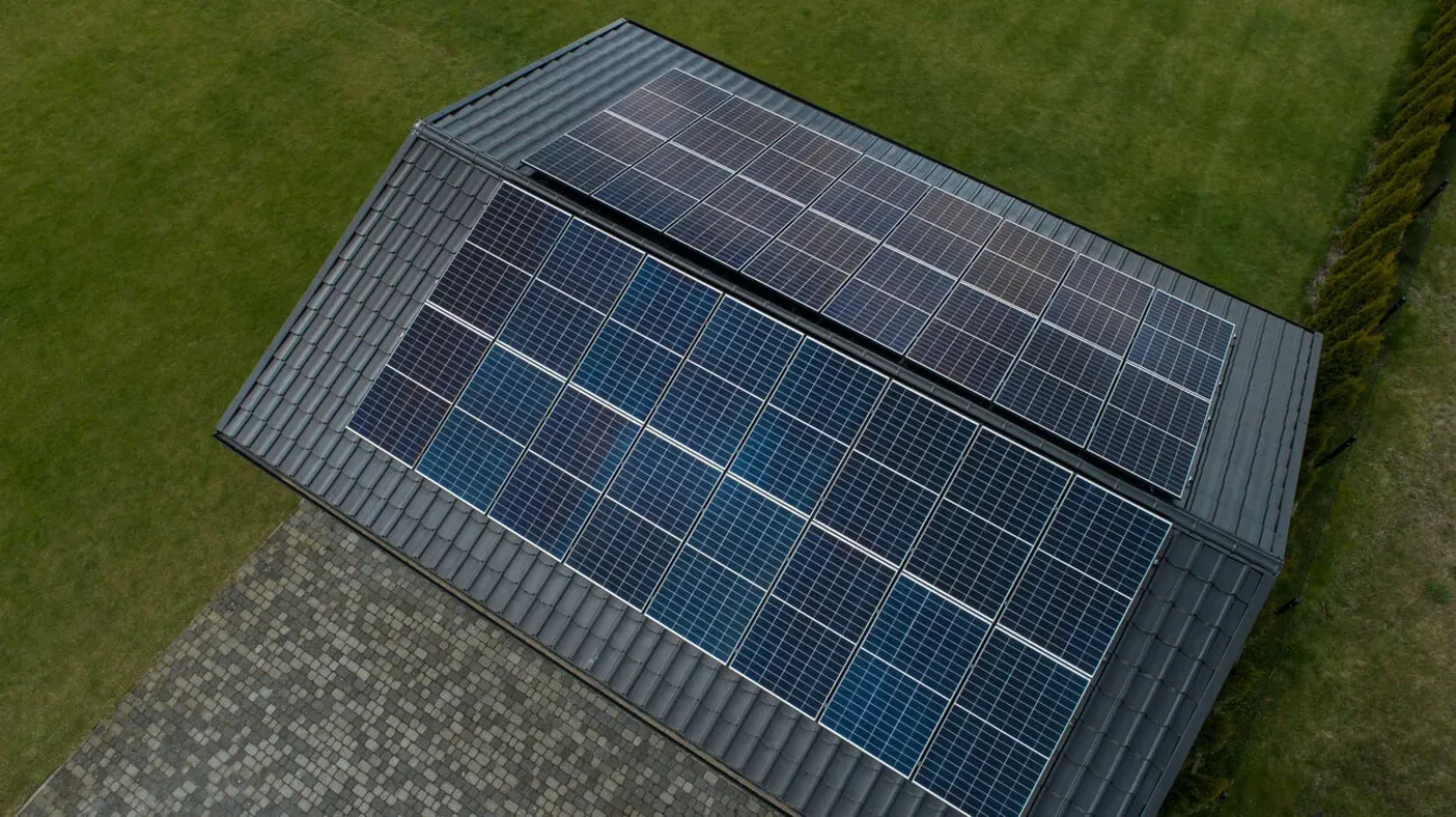 Wiata fotowoltaiczna 10 kWp - widok z góry