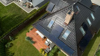 Panele fotowoltaiczne o mocy 4,5 kWp rzut z góry